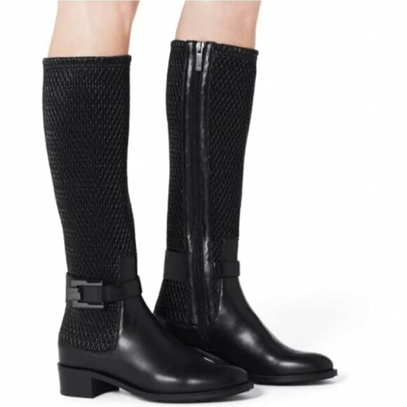 Aquatalia | Odilia Riding Boot in black leather - Picture 12 of 14